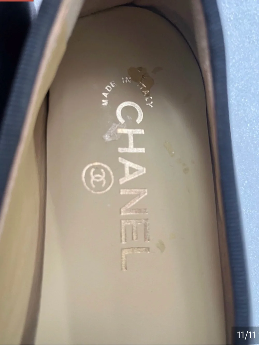 CHANEL Black Leather Ballet Flats with Bow and CC Motif